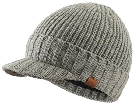 Magracy Herren Wintermütze mit Visier und dickem Schirm, Dusty Green, Einheitsgröße