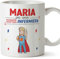 Mugffins Tazza Personalizzata in ceramica per INFERMIERA donna 11 oz / 350 ml - In italiano - Sei Super! - Idea regalo per compleanno, anniversario, natale, laurea