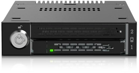 ICY Dock Boîtier de Rack Robuste en métal pour 1 x SSD M.2 NVMe PCIe 4.0 pour Baie de 3.5, 1 x SlimSAS SFF-8654 4i (Carte HBA/Raid Tri-Mode Compatible)- ToughArmor MB833MK-B V2