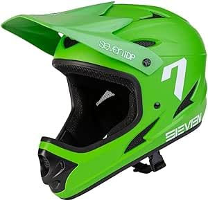 7 iDP M1 MTB Mountain Bike Full Face Lightweight Vented Bicycle Helmet (Green/White, Youth Medium)