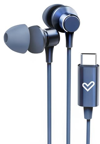 Energy Sistem Metallized Type C Auriculares intrauditivos (Conexión Tipo C, Micrófono, Control de Volumen, Aluminio, Plástico Reciclado) Azul