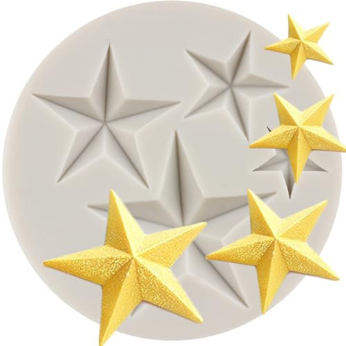 MINFEIDMS Star Silikon Fondant Form Backform Schokolade Süßigkeiten Formen für Kuchen Dekorieren Cupcake Topper Gummi Paste Polymer Clay