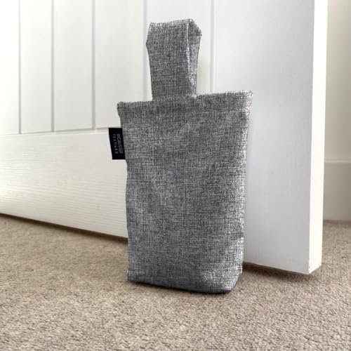 McAlister Textiles Lazio Unfilled Fabric Door Stop Bag 21cm x17cm in Charcoal Grey