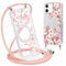 Yoedge Magnetique Coque pour iPhone 12/iPhone 12 Pro 6,1 con Cordon, Compatible avec MagSafe, Transparent Souple Silicone TPU Antichoc Protection Étui Housse Collier Case avec Aesthetic Motif Fleur 5