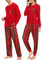 SWOMOG Weihnachten Schlafanzug Buffalo Plaid Pyjama Hose mit Taschen Langarm Oberteile Paare & Familie Pjs