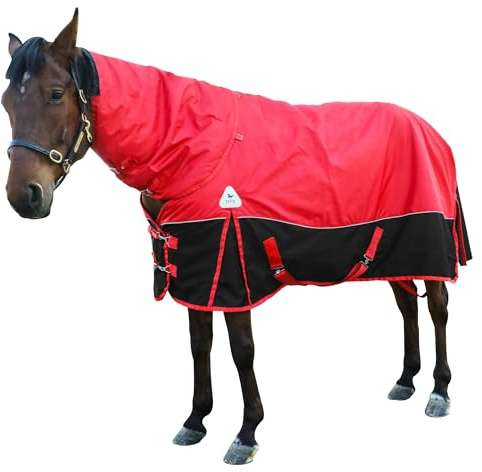 Pferdepflegedecke, Winter, 1680D, Premium-Pferdedecke, mittelschwer, wasserdichte Decke mit Pferdedecke, abnehmbar, 135 cm