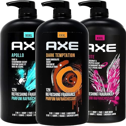 AXE AXE Dark Temptation Apollo and Excite Body Wash 3 en 1 Body and Face Wash en flacon pompe 100 ml