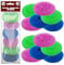 12Pcs Polypropylene Kitchen Scourers – Non Scratch Multi-Colour Dish Scrubbers for Non Stick Cookware Reusable Mesh Cleaning Pads for Pots Pans Tough Stain Removal 9cm