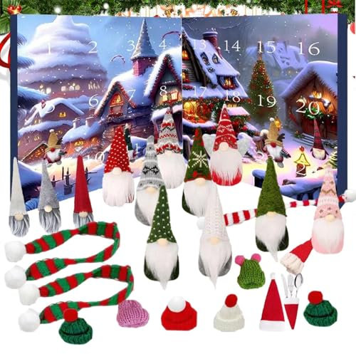 Weihnachts Wichtel Adventskalender 2024, Zwergen Countdown Kalender, Plüsch Zwergen Sammel Puppen Spielzeug Kalender, 2024 Adventskalender Zwerge, Countdown Bis Weihnachten 24 Tage