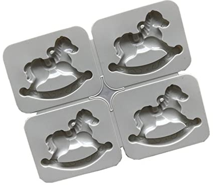 Ldabrye Stampo in silicone per candele, cioccolato, caramelle, zucchero, cavallo a dondolo, strumenti per decorare torte, sapone, sapone, resina siliconica per fare saponi