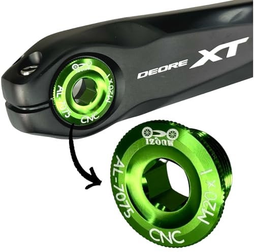 F26 SL M20 x 1 Tuning Fahrrad Kurbelarm Kurbelschraube passend für MTB & Road Hollowtech II Kurbeln I Deore I SLX I XT I XTR I 105 I Ultegra I Dura Ace (Grün)