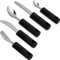 Amexo Lot de 5 Handicap Couverts de Table Aides, Ensemble d'Ustensiles Adaptatifs Comfort Grips Couverts Aides, Couvert Ergonomique Adulte pour Parkinson et Personnes Souffrant de Tremblements (Noir)