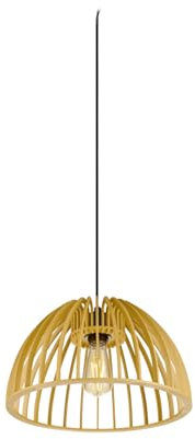 SLV WUD HALBKUGEL | Hängelampe aus Holz, Deckenlampe Rund, Esszimmerleuchte, Boho Deckenleuchte, Schlafzimmerlampe, Deckenlampe hell und dimmerbar mit dimmbarem Leuchtmittel, Deckenlampe Boho, E27