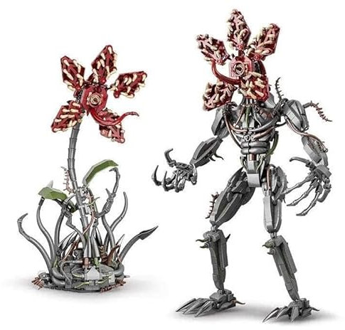 barweer 2 in 1 Stranger Flower Klemmbausteine Piranha Building Set für Erwachsene und Kinder, Cannibal Blume Pflanzen Plants Collection Bausteine Gift für Erwachsene und Kinder(858 Teile)