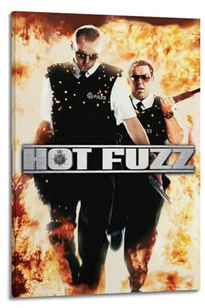 LIRAHRNNKA Hot Fuzz Poster, dekoratives Leinwandposter, Wandkunst, Dekor, Wohnzimmer, moderne Schlafzimmer-Dekoration, Poster, 40 x 60 cm, Rahmenstil