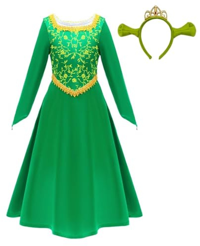 Lito Angels Prinzessin Kleid Kostüm Verkleidung für Kleinkind Mädchen Größe 3-11 Jahre, Grün