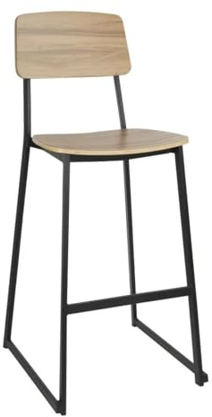 Bolero Beaufort Wooden High Bar Stools FU525 (Pack of 2), Dark Walnut | Brings stylish indoor seating to commercial breakfast counters, bistros and pubs with robust under-counter support.