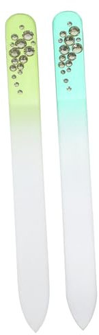 Vaguelly per Unghie in Vetro Colorate 2Pcs Strumenti per Manicure e Pedicure Adatta per Unghie Naturali e Realizzata in Materiali Sicuri e Duraturi