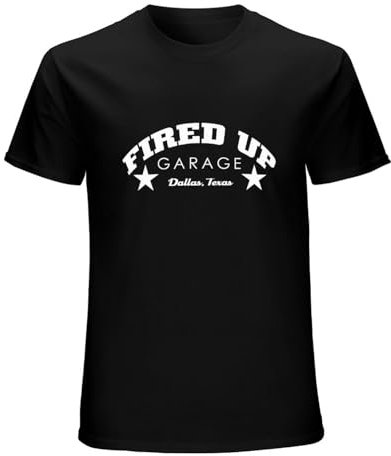 Fired Up Garage Adult Mens T-Shirt Black M
