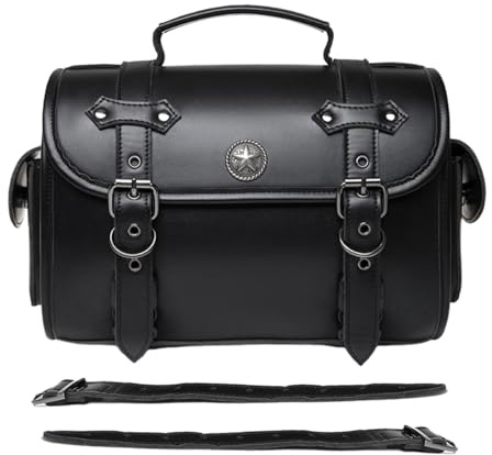 Generisch Motorrad Satteltaschen Hecktasche Satteltasche Mit Großer Kapazität Für Radfahrer Werkzeugtasche Leder wasserdichte Leder-Rücksitz-Aufbewahrungstasche