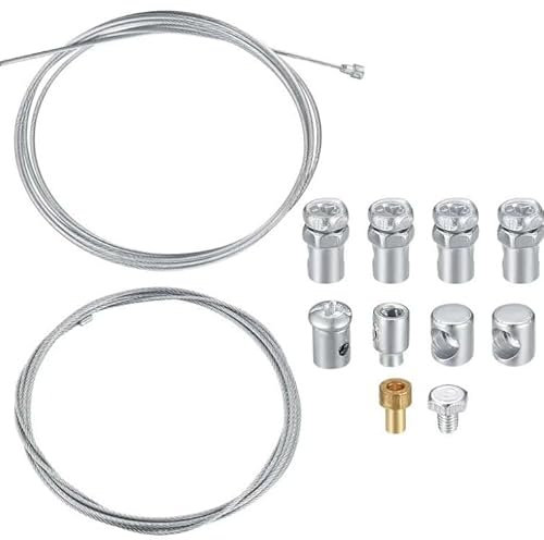 2 Pièces 2 Mètres Réparation Universel Câble de Accélérateur Frein Embrayage Kit de Câble avec 9 Raccords pour Moto Vélo Scooter Tondeuse Motoculteur Debroussailleuse Ø1,5mm et Ø2,0mm