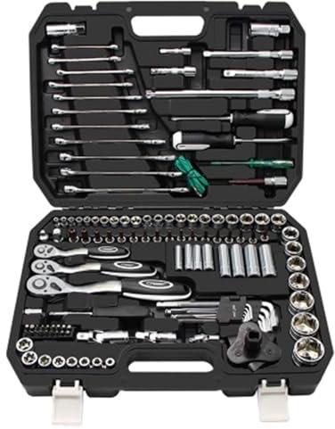 AMYSTY Handwerkzeug-Sets, 121-teilig, Maulschlüssel, Ratschenschlüssel-Set, universal, Auto, Fahrrad, Reparatur-Werkzeug-Set, Haushalts-Werkzeug-Set für Zuhause, Garage