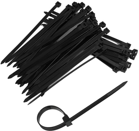100 PCS Bridas Largas Grandes De 200 Mm X 8 Mm,Bridas Plástico Resistentes a Rayos UV Para Exterior, Bridas Negras Para Uso En Hogar, Jardín, Taller Y Bricolaje,Color Negro