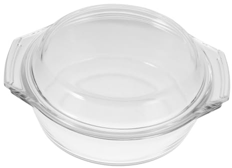 TOBBOMEY Mini Cocotte En Verre Résistante à La Chaleur 0,7l Avec Couvercle En Verre Transparent, Compatible Micro-ondes Et Four, Ustensile La Cuisine Pratique Pour Réchauffer Et Cuire