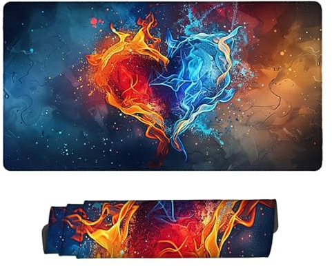 Gaming Mauspad XXL 800 x 400 mm Großer Erweiterter Mousepad Traum Liebe Schreibtischunterlage, Verbessert Präzision und Geschwindigkeit, Wasserdicht Rutschfeste Gummibasis Gaming Zubehör Mauspad h-646