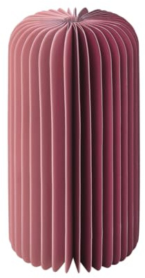 REMEMBER Papiervase Yuki sage, H 18 cm, Ø 24 cm, Papier/Glas/Magnetverschluss – Faltbare Design Vase aus wasserfestem Papier (Berry, H 18 cm, Ø 9 cm)