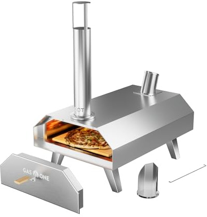 GasOne PZW-12A Pizzaöfen, Holzpellet, 30,5 cm, Pizzaofen, Kochen, Pizzabereiter, tragbarer Edelstahl-Pizza-Grill, tragbar, Party, Heckklappe, Hinterhof, Camping