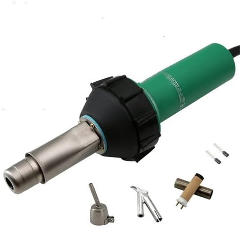 Pistolet de soudage en plastique 1600W Souffleur d'air chaud Chalumeau Soudeur pour feuille PP/PE/PVC, tuyau, réservoir, sol, membrane...(Kits 7)