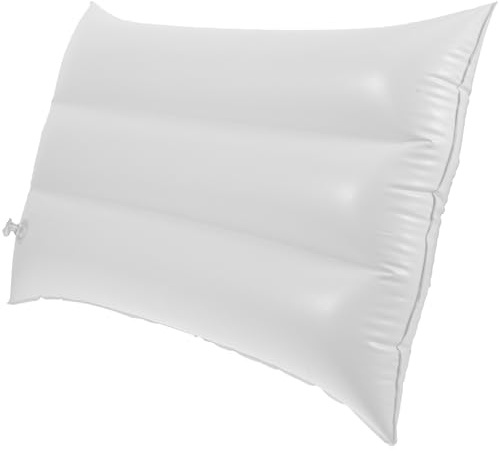 PATKAW Weißes Aufblasbares Luftkissen Strand Selbstaufblasend aus PVC mit Flip Cushion Funktion Leicht zu Reinigen als Reisekissen und Beinkissen für Outdoor und Strand