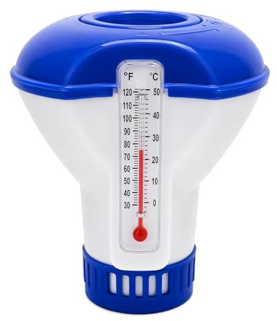 Pool Dosierschwimmer, Pool Chlor Schwimmer, Dosierschwimmer Mit Thermometer, Für Die Automatische Chlorierung Und Bromierung Von Schwimmbecken (5 Inch)