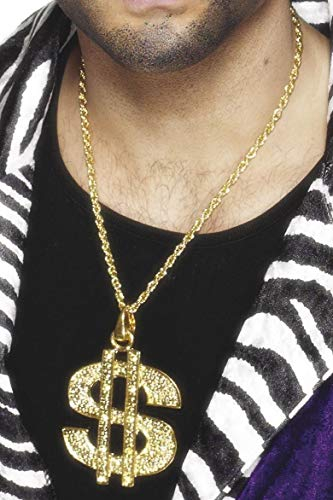 Smiffys Dollarzeichen-Medaillon, Gold, an Kette