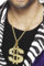 Smiffys Dollarzeichen-Medaillon, Gold, an Kette