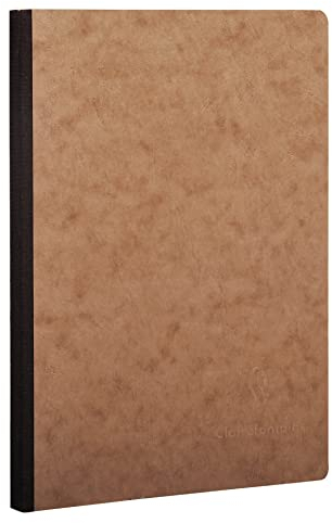 Clairefontaine 79540C - Notizbuch / Kladde AgeBag DIN A5, Leinenoptil, 96 Blatt, blanko, Tabakbraun, 1 Stück