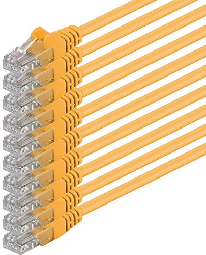 1aTTack.de 10x 2m Câble Réseau Cat6 Cat 6 - RJ45 Ethernet LAN DSL Routeur Modem - Jaune