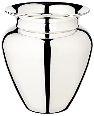 EDZARD Jarrón Antonia (H 26 cm, Ø 23 cm), Plateado Grueso | para flores cortadas y ramos, abertura Ø 15 cm, jarrón de plata, jarrón para tulipanes, decoración de mesa