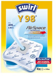 Swirl Staubsaugerbeutel Y98 / Y98 MicroPor Plus Airspace für diverse Marken