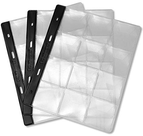 SCHULZ 10 Münzblätter 160x210mm - 12 Taschen pro Seite | Säurefreie Münzenhüllen | Kompatibel mit Leuchtturm & OPTIMA Classic