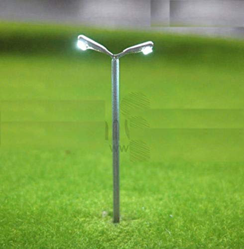 Archifreunde 5 x Modell Straßenlampe mit 2 Lampen 3,5cm Modelleisenbahn Spur Z 1:400-1:200