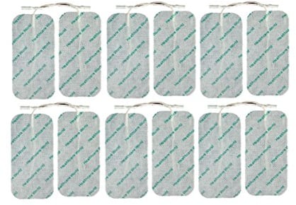 Tens-Elektrodenpads, 10 x 5 cm, Selbstklebende Elektroden (12 Stück), vorverkabelt, kompatibel mit Tenscare-, Elle-, Auvon- und Neurotrac-Tens-Geräten