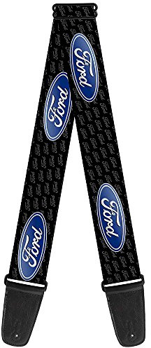 Guitar Strap Ford Oval Repeat Text 2 Inches Wide
