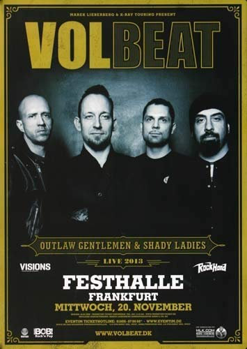 Volbeat - Beyound Hell, Frankfurt 2013 » Konzertplakat/Premium Poster | Live Konzert Veranstaltung | DIN A1 «
