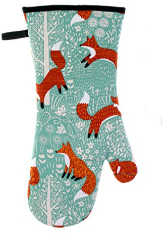 Ulster Weavers Futtersuche Fuchs Baumwolle Ofenhandschuh – mit niedlichem Tier-Design, handgezeichnetes Design, Enteneiblau – 100% Baumwolle – Kochgeschenk für Bäcker und Köche – Küchenutensilien-Serie
