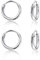 DTPsilver® 2 Paare WINZIGE Creolen Ohrringe 925 Sterling Silber - Knorpel/Wendel/Tragus - Dicke 1.2 mm - Durchmesser 8 mm
