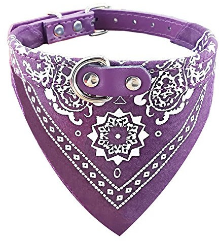 Newtensina Mode Hundebandana Halsband HundeHalsband Junge Mittel Bandana Hündchen Bandana mit Halsband für Hunde - Purple - XL