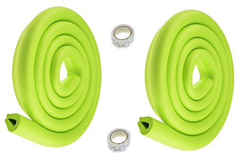 TUKA TKD7003 4M U-förmige Kantenschutz Extra Verdicken, Stoßschutz für Tisch und Möbel Kanten, Kindersicher Schwamm Kissen Anti-Kollisions-Stoßstange Streifen, Grün