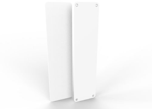 Door Push Finger Plate Protector Acrylic Panel with Screw Holes (300x75mm, Frosted White)